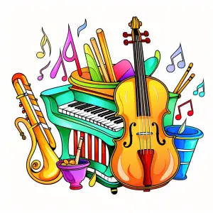 kolorowanki Instrumenty muzyczne