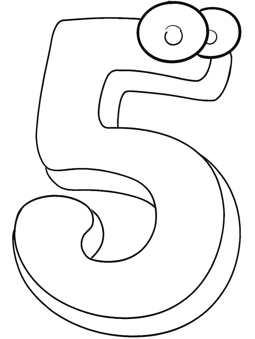 liczba 5 kolorowanka