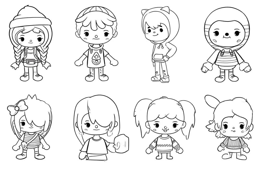 kolorowanka toca boca ludziki