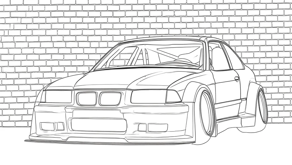 kolorowanka bmw e36 drift