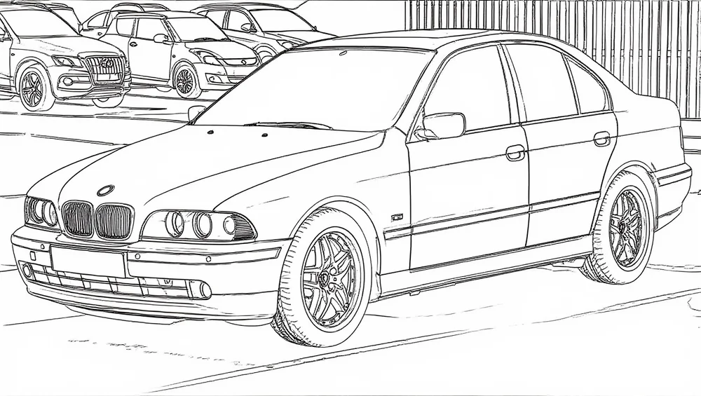 bmw e39 kolorowanka