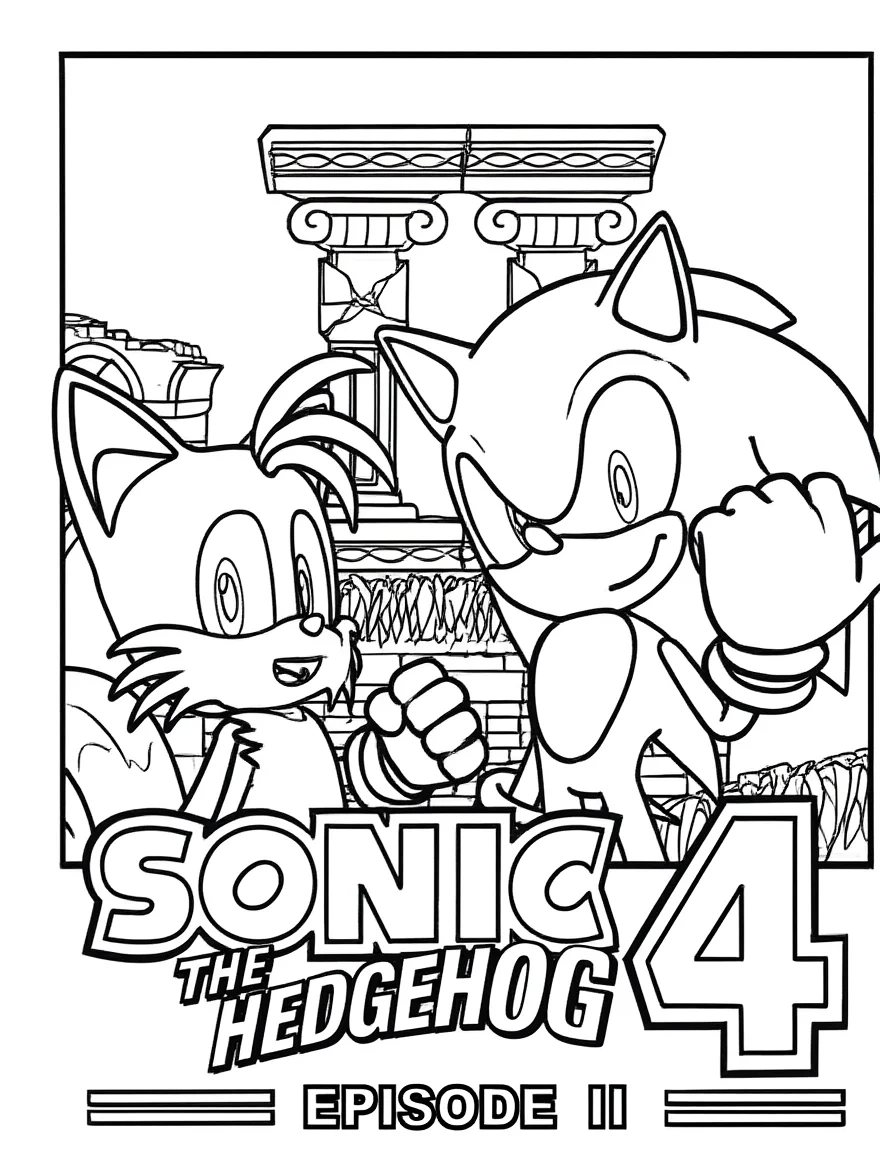 sonic 4 kolorowanka