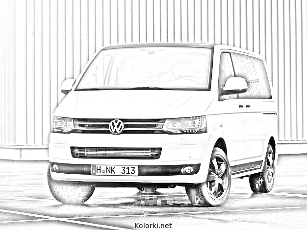 Kolorowanka volkswagen transporter