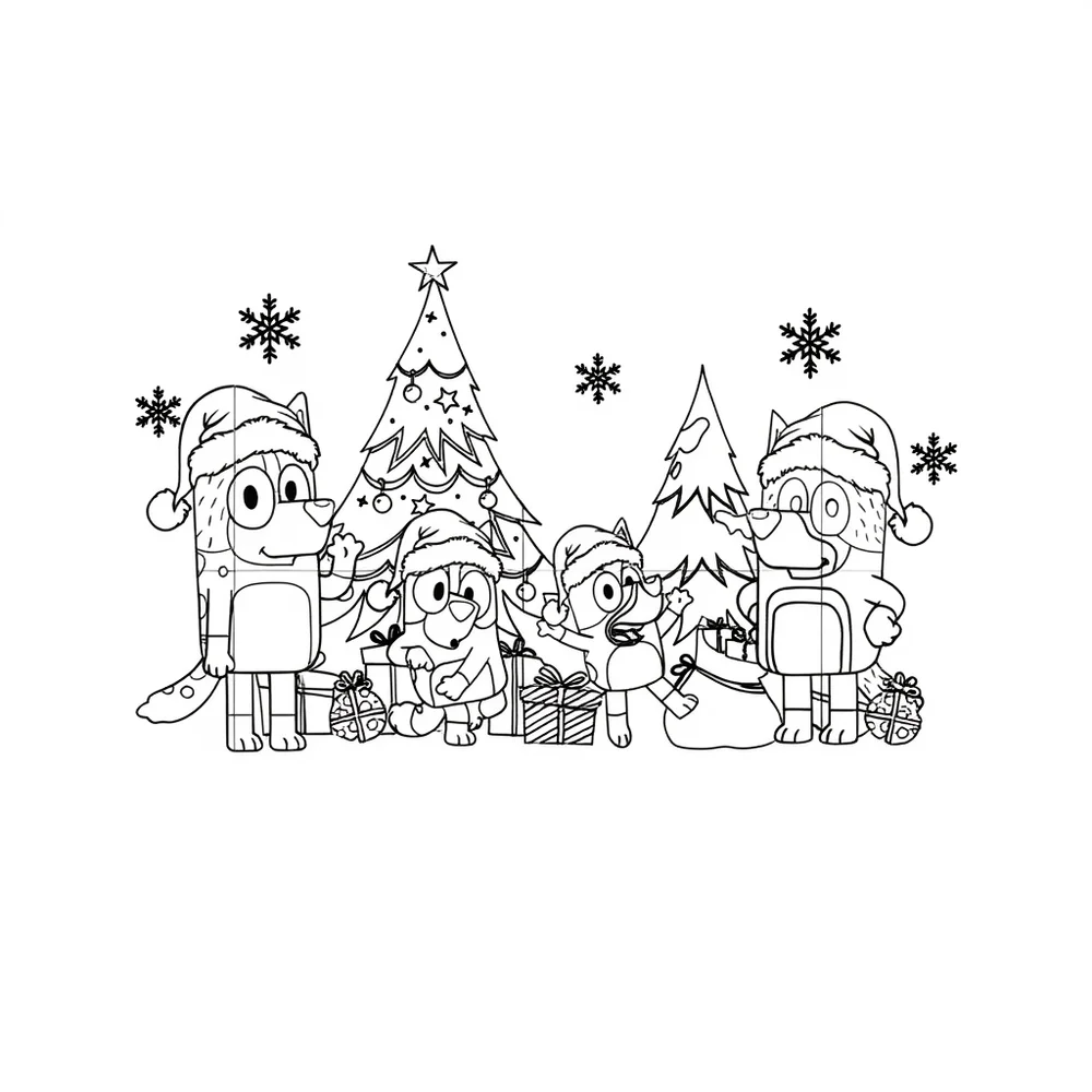 bluey kolorowanka świąteczna