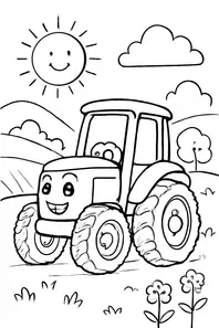 Kolorowanka Traktor na polu