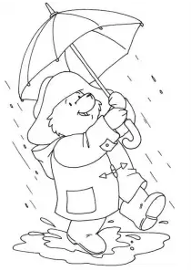 deszcz, miś, niedźwiedź, Paddington, parasol