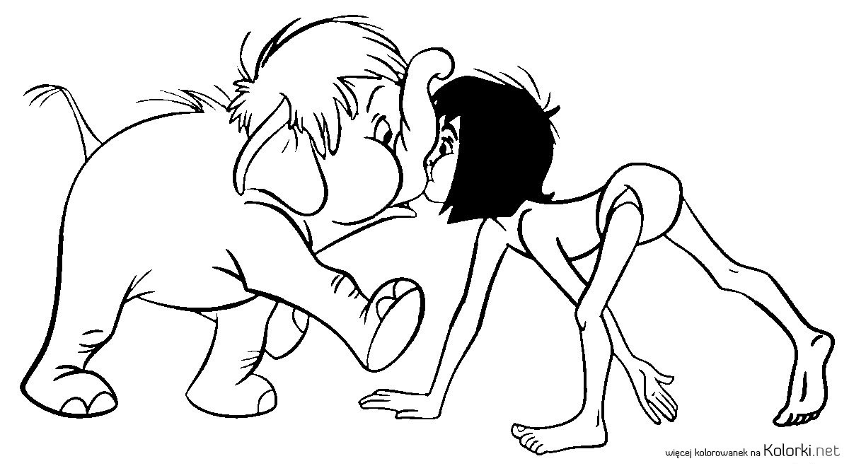 chłopiec, słoń, księga dżungli