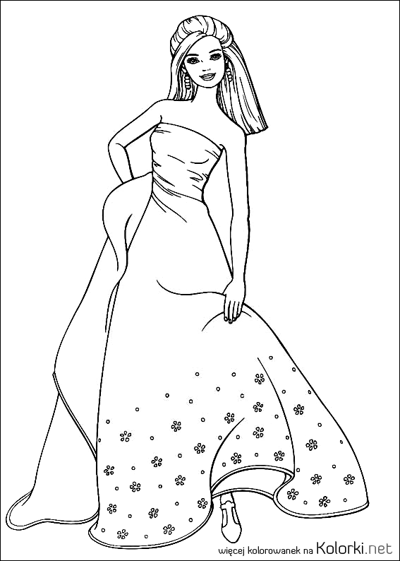 dziewczyna, barbie, suknia, bal