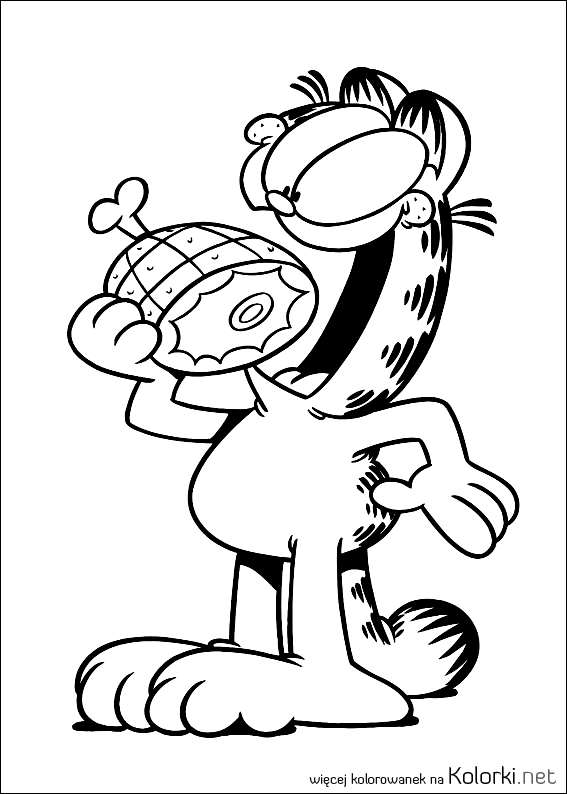 jedzenie, kot, Garfield, głodny