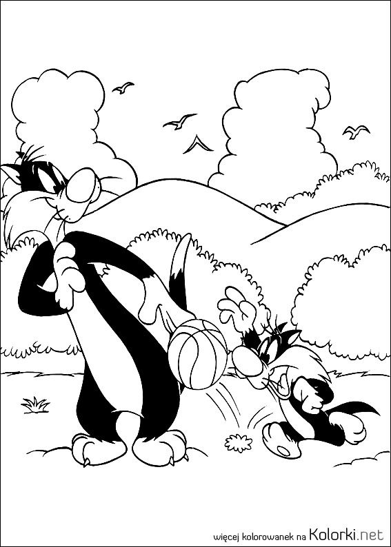 kot, piłka, Sylwester, koty, koszykówka