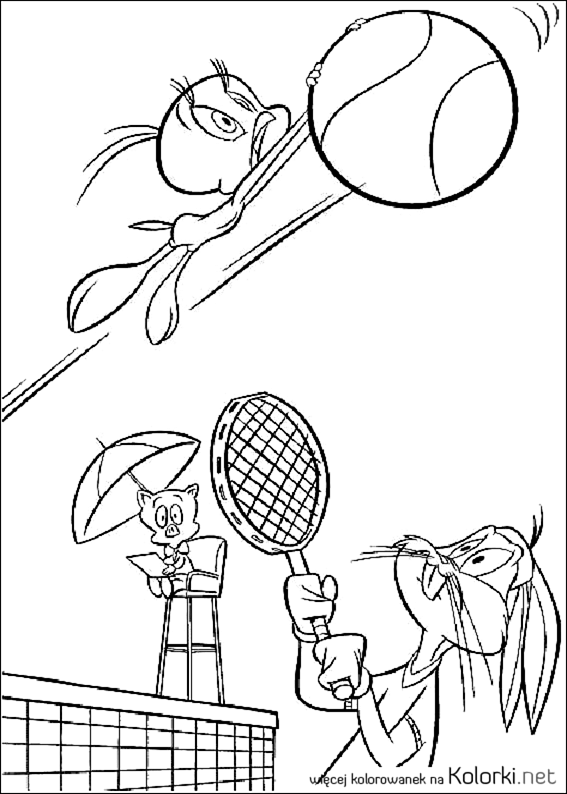 królik, piłka, Tweety, kanarek, ptak, tenis