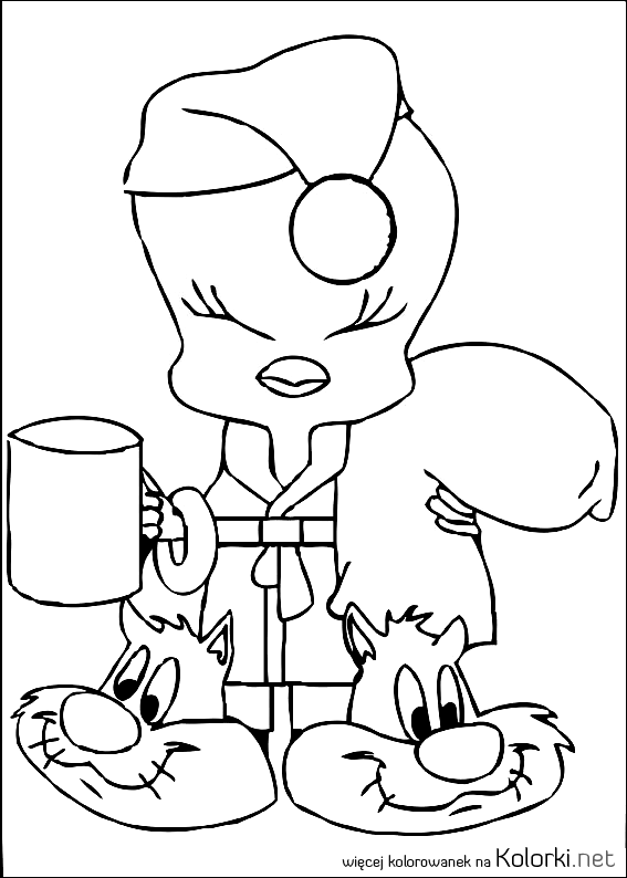 Tweety, ptak, sennny, sen, poduszka